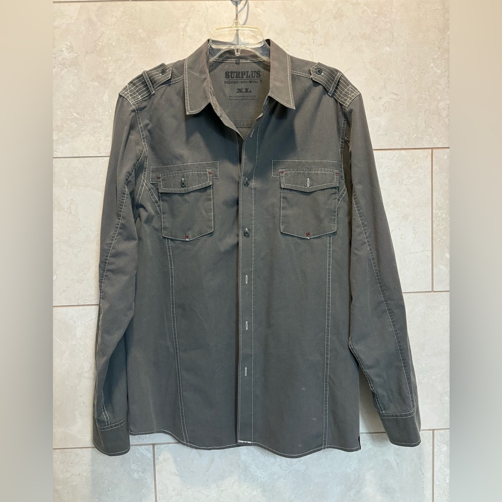 SURPLUS Men’s western long sleeve button up shirt